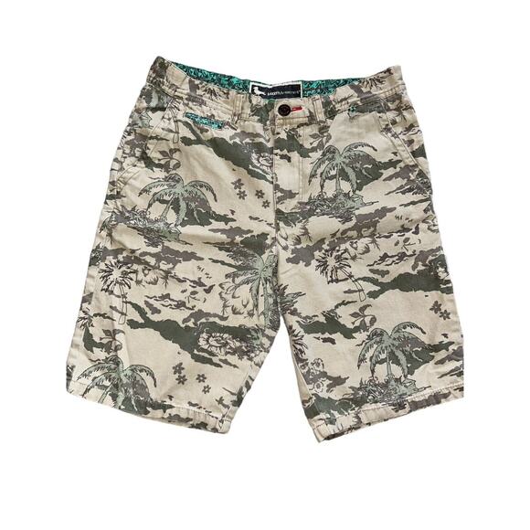 Modern Amusement Mens walk casual shorts 31‎ Palm camouflage khaki camo - Picture 1 of 9